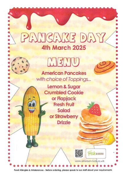 Pancake Day Menu